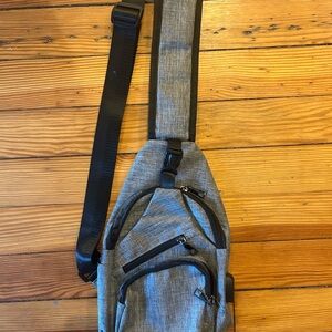 Stylish Gray Belt Bag with Adjustable Strap